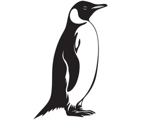 Cute penguin silhouette vector