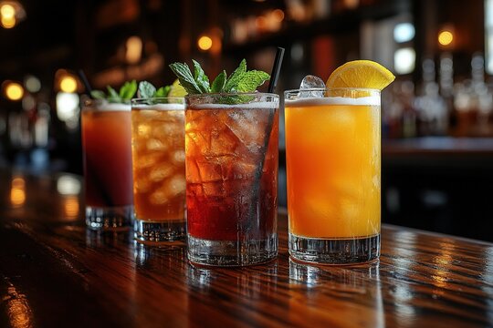 Close-up of a vibrant laminated bar menu showcasing colorful drink options and enticing descriptions
