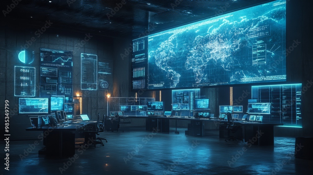 Wall mural Cyber Security Room.