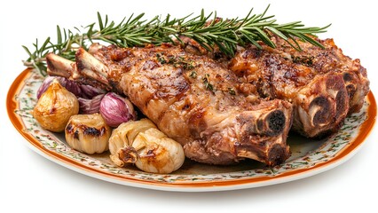Perfectly Grilled Lamb Chop with Garlic and Rosemary: A Savory Delight