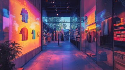 Neon Store Interior.