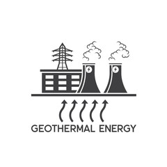 simple illustration of geothermal  energy, vector art.