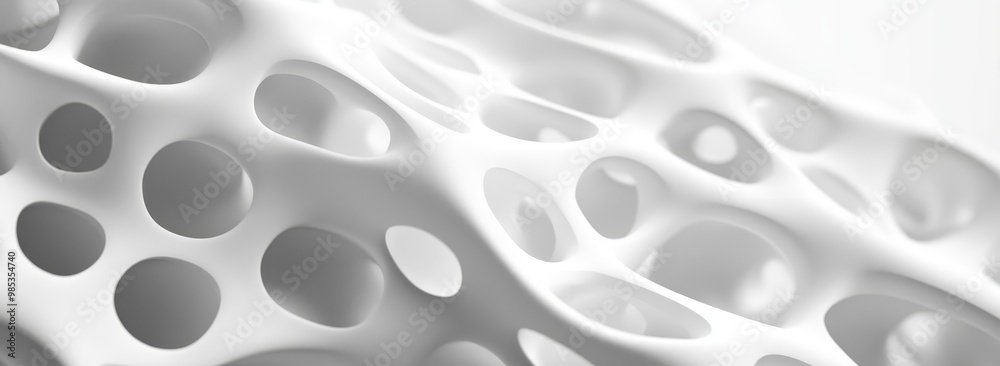 Aufkleber abstract white 3d structure with round holes.