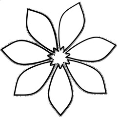 Ornamental Flower within Thin Outline Flower SVG-Vector Floral Clipart 