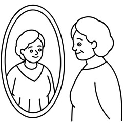 elderly-woman-sees-herself-from-past-in-reflection