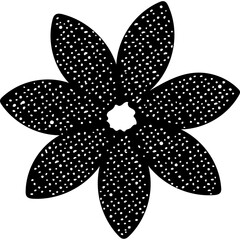 black and white flower