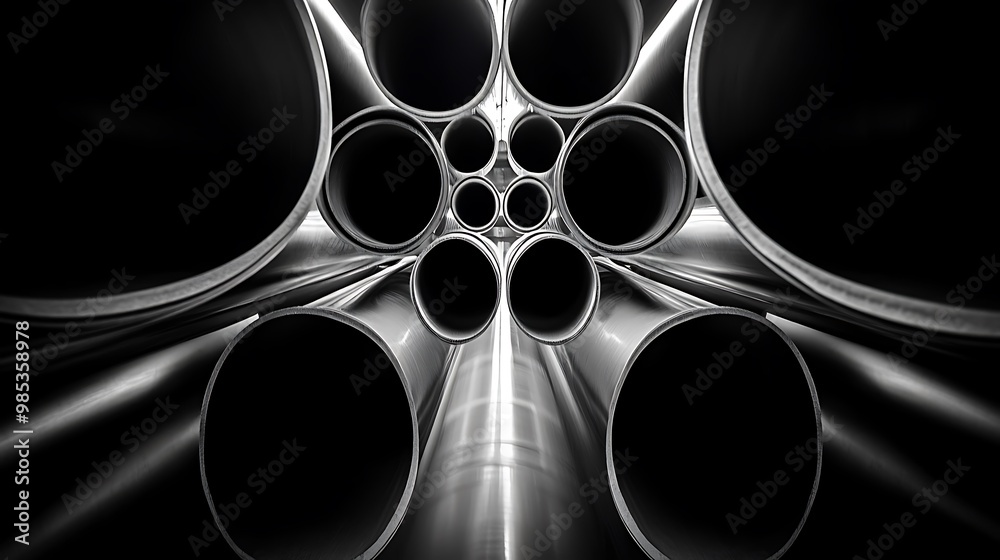 Wall mural Abstract Industrial Pipes Composition