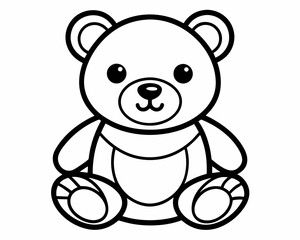 Baby teddy bear line art drawing, silhouette vector,teddy bear vector silhouette,teddy bear line art vector illustration