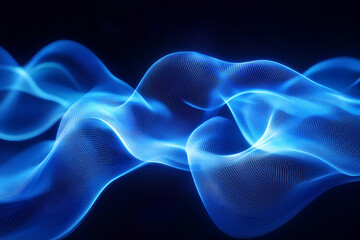 Obraz premium Abstract blue light waves motion