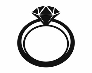 Engagement Ring silhouette  vector,Ring  silhouette,Ring  vector art