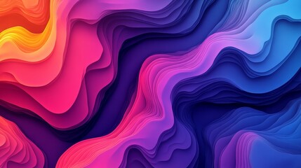 Abstract Colorful Wavy Papercut Background