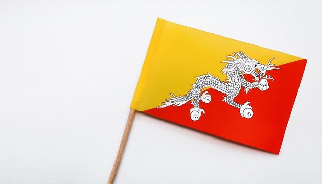 小さな紙のブータン王国の国旗（small paper Bhutan flag）
