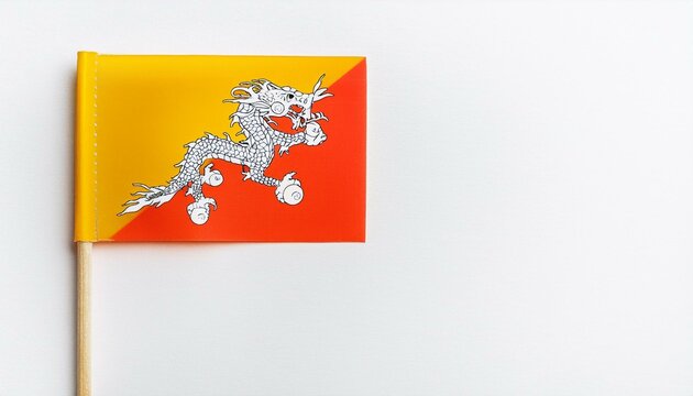 小さな紙のブータン王国の国旗（small paper Bhutan flag）
