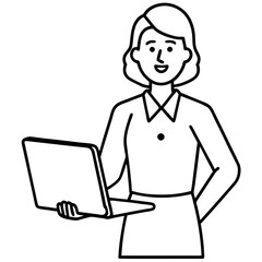 female-college-student-with-laptop-presenting-