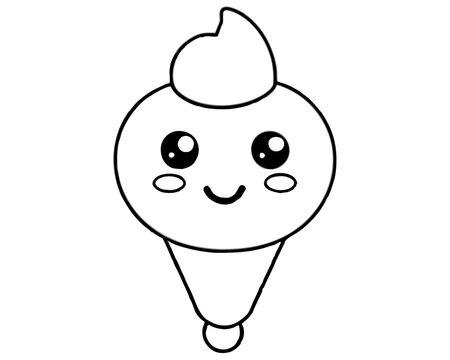 recommend clip art: Kawaii Cute Ice cone Cream line art drawing,Cute Ice Cream line art, Ice Cream silhouette