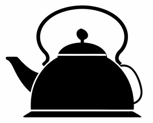 tea kettle black silhouette  vector