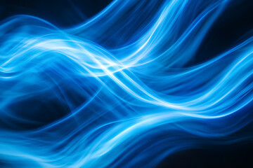 Fototapeta premium Abstract blue light waves motion
