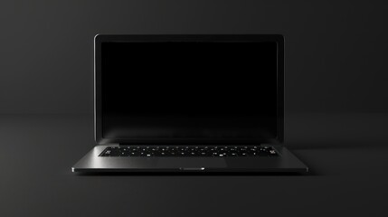 Laptop on a Black Background