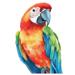 Parrot watercolor clipart illustration isolated
