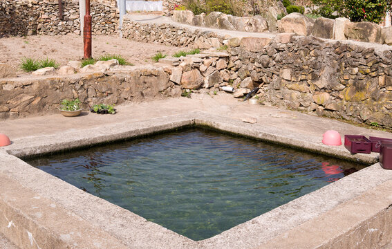 Square well filled with fresh water at Eup-ri village of Cheongsando Island naer Wando-gun, South Korea