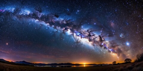 Astrophotography of a long exposure night sky filled with stars, Astrophotography, long exposure, night, sky