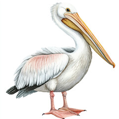 Pelican watercolor clipart illustration isolated