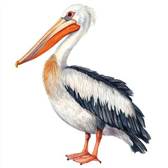 Pelican watercolor clipart illustration isolated