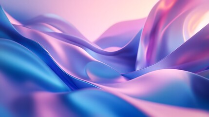 Obraz premium Abstract 3D Waves of Pink and Blue Colors