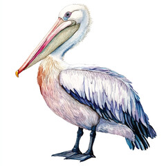 Pelican watercolor clipart illustration isolated