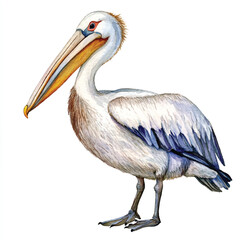 Pelican watercolor clipart illustration isolated