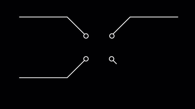 four callout Hud elements animation on black screen, four Call out Hud design, four call out Hud elements frame lines callout animation.