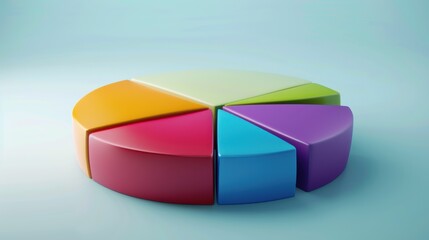 Obraz premium A colorful pie chart is shown with each slice of the pie being a different color