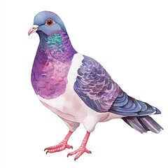 Pigeon watercolor clipart illustration isolated