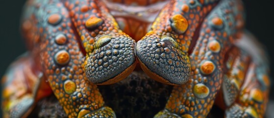 Fototapeta premium Colorful Macro Shot of Frog Skin Textures