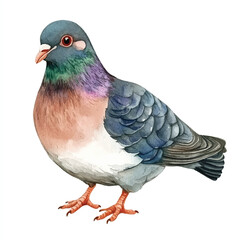 Pigeon watercolor clipart illustration isolated