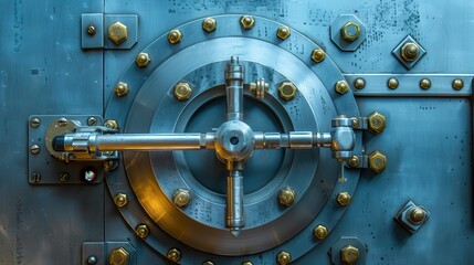 A metal door with a gold and silver lock