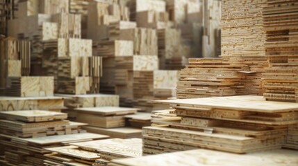 A pile of wood is stacked in a room