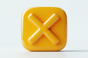 Obraz premium Yellow 3D Cross Symbol