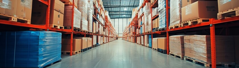 Cardboard Boxes Pallets Warehouse Storage Industrial Interior