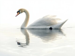 Obraz premium Graceful Swan on a Tranquil Lake.