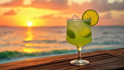  Sunkissed sunset salted rim and a slice of limethe perfect end to a day