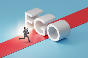 Ego personality concept with businessman