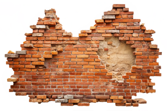 broken brick wall