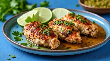  Delicious grilled chicken with lime and cilantro ready to serve