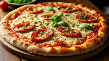  Deliciously fresh pizza with vibrant toppings