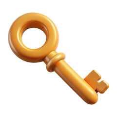 Old Key 3d cartoon style illustration