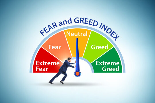 Fear and greed investor behaviour concept