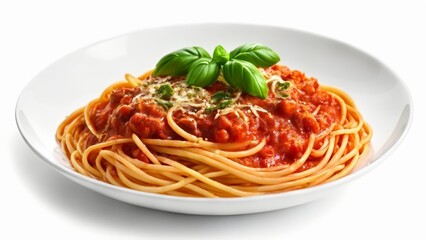  Delicious spaghetti with marinara sauce ready to be savored