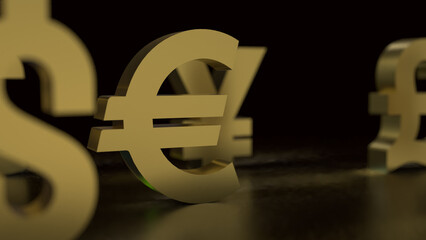 The euro symbol for  Business concept 3d rendering.