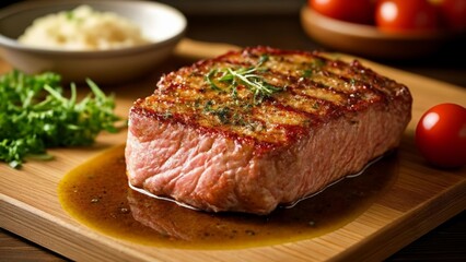  Deliciously grilled steak with a savory sauce ready to be enjoyed